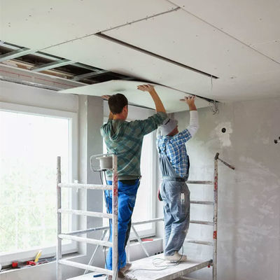 Papan Plester Dekoratif 12mm, Papan Gypsum 4x8 Untuk Partisi Dinding Internal