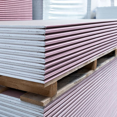 12.5mm Fiber Decorative Gypsum Board Tahan Air Dengan Tepi Persegi Ujung Meruncing