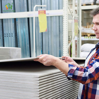 Harga yang pantas Papan Gipsum Tahan Lembab 1220x2440mm Ketebalan 9mm-15mm on line