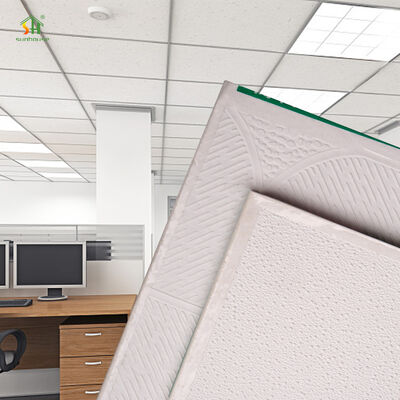 Harga yang pantas Panel langit-langit palsu PVC modern 8.5mm 595X595Mm PVC Plasterboard Gypsum untuk dekorasi interior Dekorasi langit-langit on line