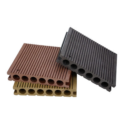 Harga yang pantas Co-Extrusion Double Color Wpc Decking Waterproof Outdoor Teak Composite Decking Floor on line