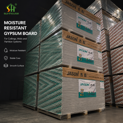 Lembar gips tahan air untuk dinding interior dinding langit-langit partisi Proyek Pasokan dan Ekspor pesanan