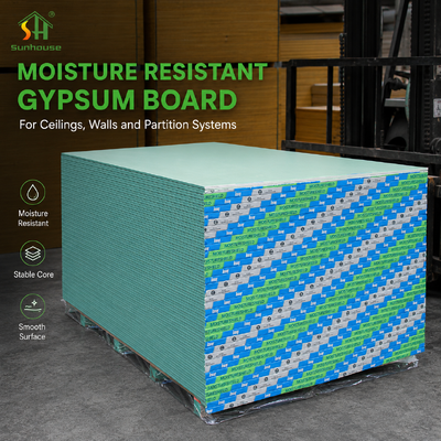 Panel Papan Gips Berwajah Kertas dengan Inti Gips Padat, Ikatan Permukaan Kuat, dan Tepi Bersih untuk Proyek Partisi Interior